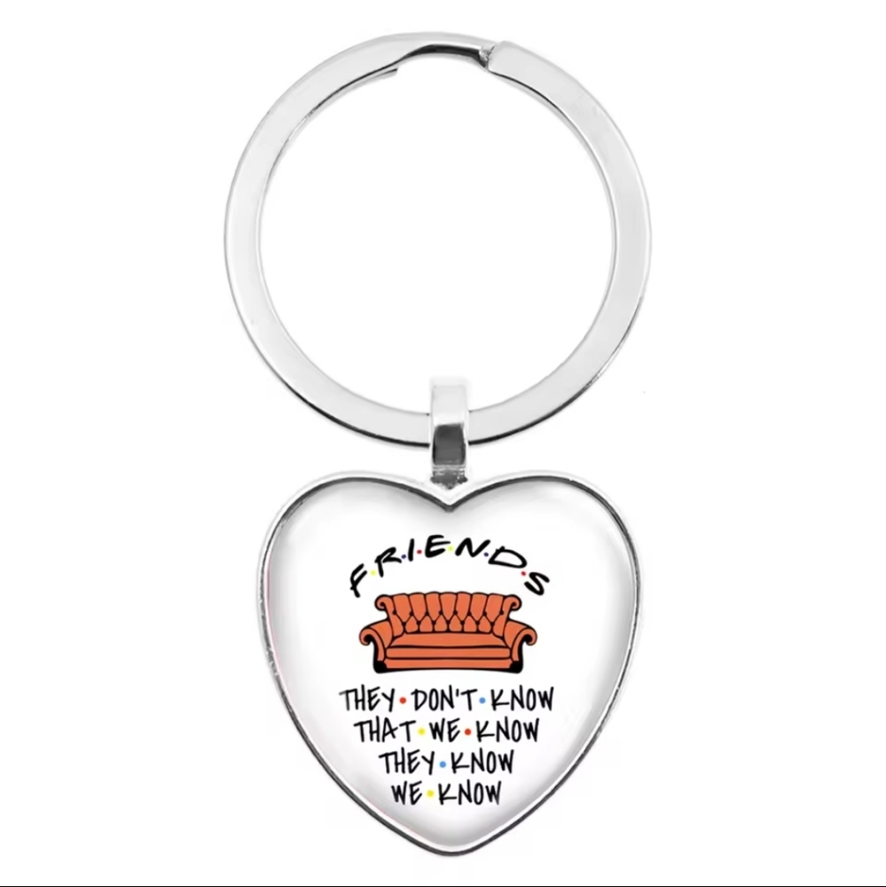 Heart-Shaped Friends Keychain